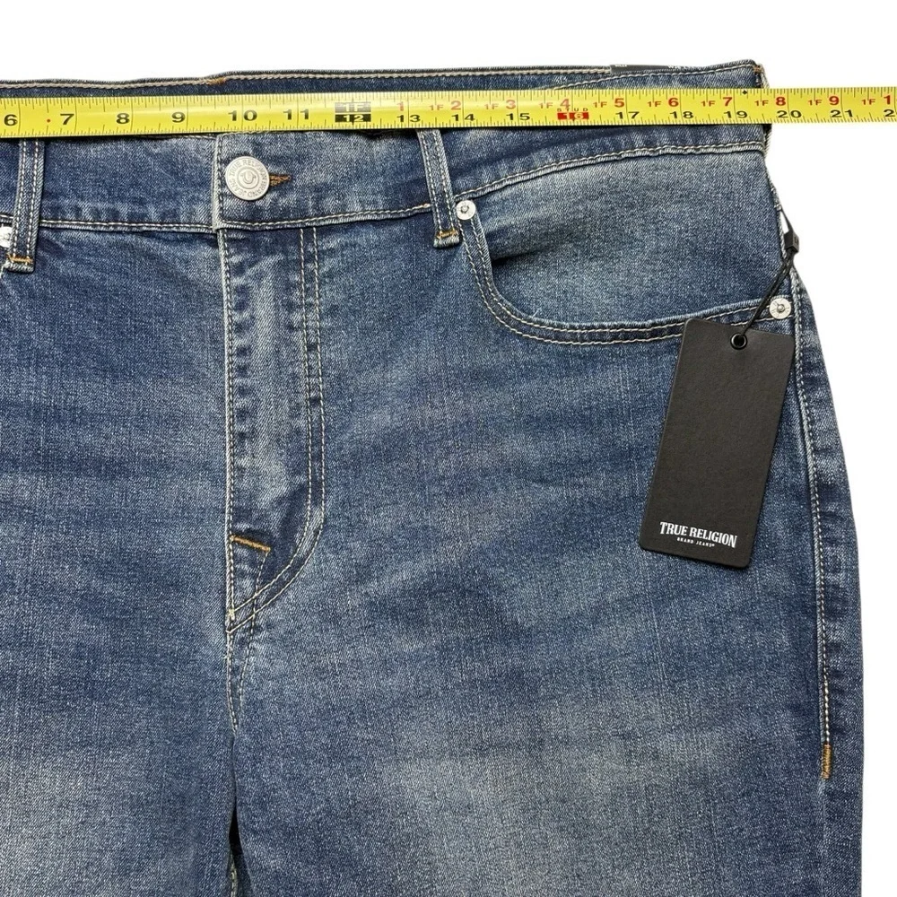 NEW True Religion Billy Flap Bootcut Jeans Size 36 Blue Relaxed Fit 36 x 33.5